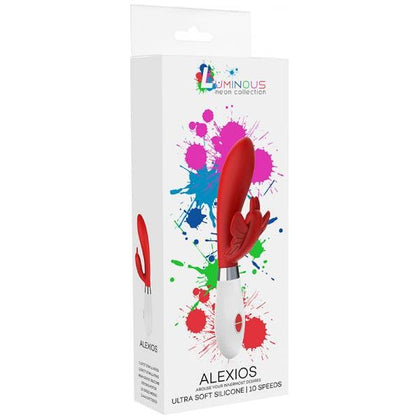 Introducing the Sensual Bliss Luna Neon Alexios Ultra-soft Silicone Dual Stimulator Red - The Ultimate Pleasure Companion for All!