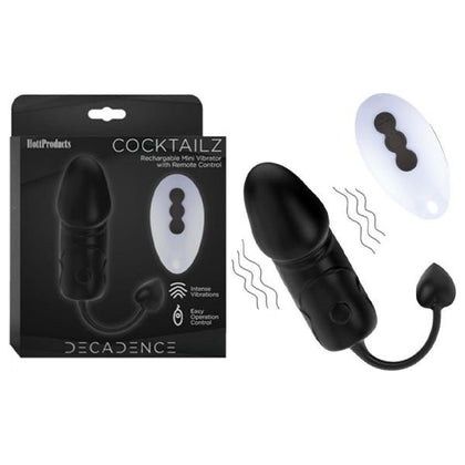 Decadence Cocktailz Vibrating Penis Shape Egg With Warming Element Remote Control - Black - Adult Naughty Store