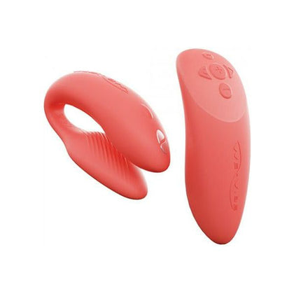 We-Vibe Chorus Adjustable Couples Vibrator - Crave Coral (Model WVC-001) - Dual Stimulation for Shared Pleasure - G-Spot and Clitoral Stimulation - Intuitive Touch-Sense Controls - Waterproof - Adult Naughty Store