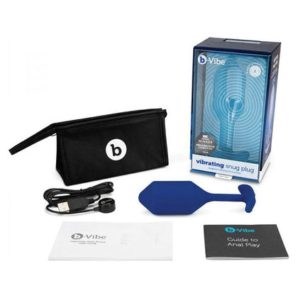 b-Vibe Vibrating Snug Plug 3 - Powerful Blue Vibrating Anal Training Toy for Men and Women