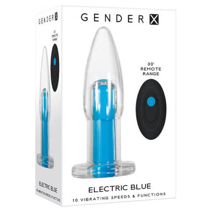 Gender X Electric Blue Rechargeable Remote Control Vibrating Anal Plug