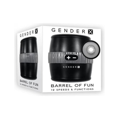 Introducing the Gender X Barrel Of Fun Stroker Black - The Ultimate Dual-End Vibrating Pleasure Machine