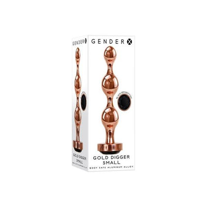 Gender X Gold Digger Small Plug - Rose Gold-Black, Model X123, Unisex Anal Pleasure Toy - Adult Naughty Store