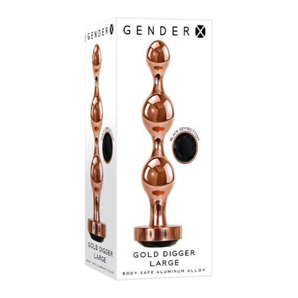 Gender X Gold Digger Large Plug - Model GDLP-01 - Unisex Anal Pleasure - Rose Gold-Black - Adult Naughty Store