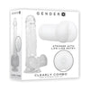 Introducing the Gender X Clearly Combo Dildo and Stroker Clear - The Ultimate Pleasure Experience in Crystal Clear Clarity - Adult Naughty Store