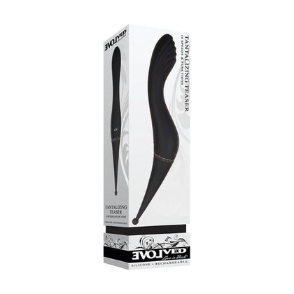Evolved Tantalizing Teaser Rechargeable Silicone Black Dual-Function Vibrator - Model X1 - For Women - Clitoral and G-Spot Stimulation