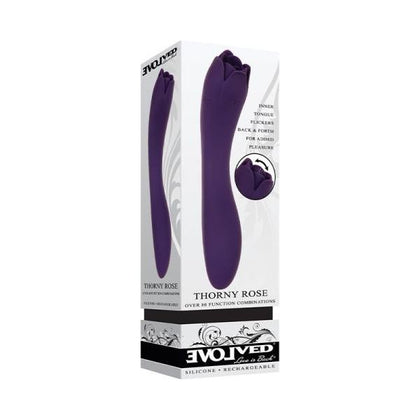 Evolved Thorny Rose Rechargeable Silicone Purple Clitoral and G-Spot Dual-Ended Massager