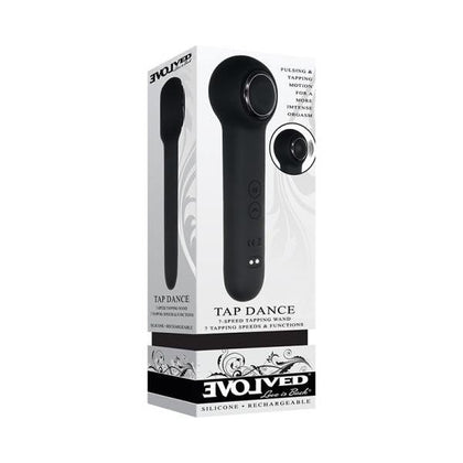 Evolved Tap Dance Rechargeable Silicone Black - Powerful Tapping Wand for Intense Orgasms - Model TD-7B - Unisex Pleasure Toy