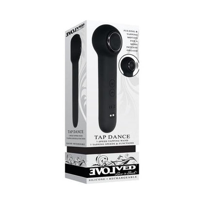 Evolved Tap Dance Rechargeable Silicone Black - Powerful Tapping Wand for Intense Orgasms - Model TD-7B - Unisex Pleasure Toy - Adult Naughty Store