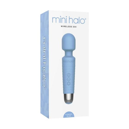 Introducing the Sensa Pleasure Mini Halo 20x Silicone Wireless Wand - The Ultimate Powerhouse for Intense Pleasure in Powder Blue - Adult Naughty Store