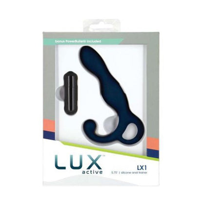 Lux Active LX1 5.75 In. Anal Trainer Silicone with Power Bullet - Dark Blue - Men's Perineum-Stimulating Anal Pleasure Device