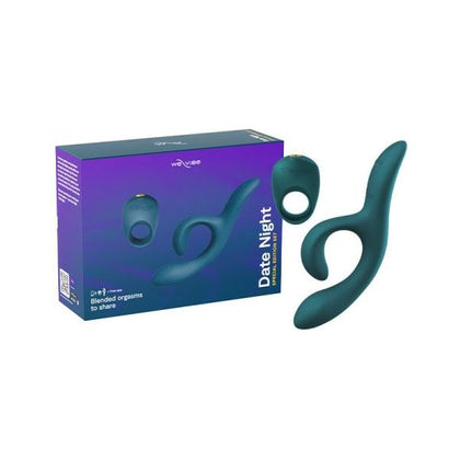 We-Vibe Nova 2 and Pivot Date Night Gift Set - Dual Stimulation Rabbit Vibrator and Vibrating Penis Ring for Couples - Green Velvet - Adult Naughty Store