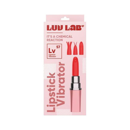 Luv Lab Lv57 Lipstick Vibrator with 3 Silicone Heads - Light Pink