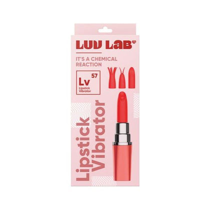 Luv Lab Lv57 Lipstick Vibrator with 3 Interchangeable Silicone Heads - Coral