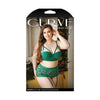 Curve Nadine Emerald Longline Contour Cup Bra & High Waist Panty Set - Model N3x-4x, Women's Lingerie for Sensual Boudoir Pleasure - Adult Naughty Store