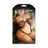 Vixen Heat Waves Floral Print Ruffled Bralette & Matching Thong Panty Black Queen - Adult Naughty Store