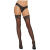 Dreamgirl Sheer Thigh-high Stockings with Silicone Lace Top - Black, OS (Model: DG-THS-BLK-OS) - Women's Intimate Apparel for Seductive Leg Appeal in One-Size-Fits-Most - Adult Naughty Store