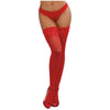 Dreamgirl Sensual Elegance Sheer Thigh-high Stockings with Silicone Lace Top - Red OS - Adult Naughty Store