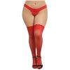 Dreamgirl Plus-size Sheer Thigh-high Stockings With Silicone Lace Top Red Queen - Seductive Sheer Delight for Curvy Queens (Model 1736D-Q, Plus-size, Red) - Adult Naughty Store