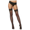 Dreamgirl Sensual Seduction Fishnet Thigh-high Stockings with Lace Top - Model DS-FTSL-001 - Women's Intimate Apparel for Alluring Legs and Sensual Delights - Black - OS (Sizes 2-14) - Adult Naughty Store