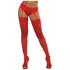 Dreamgirl Red Fishnet Thigh-High Stockings with Lace Top - Style 8735 - Women's Seductive Lingerie - OS - Adult Naughty Store