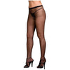 Dreamgirl Plus-size Sheer Crotchless Pantyhose Black Queen - Seductive Curvy Queen's Sheer Delight for Intimate Moments (Model: DGP-SCPH-BQ, Women's, Crotchless, Size: Queen) - Adult Naughty Store