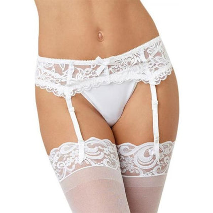 Dreamgirl Scalloped Lace Garter Belt - Model DLGB-001 - Women's Seductive White Lingerie - One Size (OS)