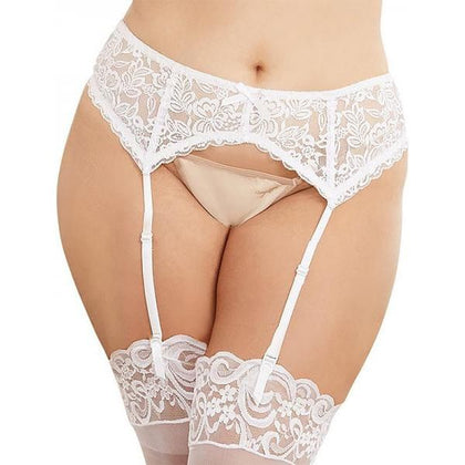 Dreamgirl Plus-size Scalloped Lace Garter Belt - White Queen - Model DLGB-001 - Women's Intimate Lingerie - Sensual Thigh Garter - Size OSQ
