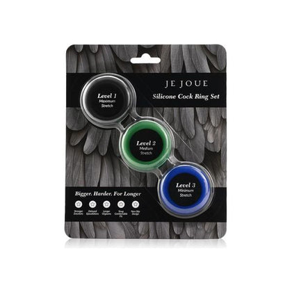 Je Joue Luxe Collection: Silicone C-Rings 3-Pack - Model JJC3BGB - For Enhanced Pleasure and Endless Orgasms - Black, Green, Blue
