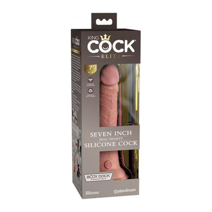 King Cock Elite Silicone Dual-density Dildo 7 Inch - Realistic Pleasure for All Genders - Light Flesh