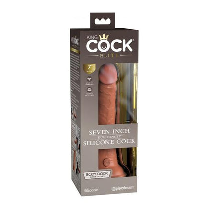 King Cock Elite Silicone Dual-density Dildo 7 Inch - Realistic Pleasure Toy for Men and Women - Tan