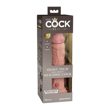 King Cock Elite Silicone Dual-density Dildo 8 In. - Realistic Pleasure for All Genders - Light