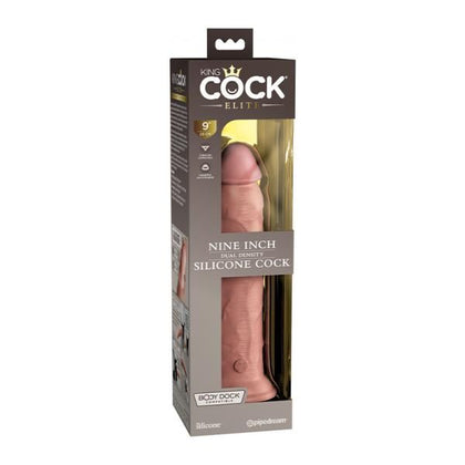 King Cock Elite Silicone Dual-density Dildo 9-Inch Light Skin Realistic Pleasure Toy