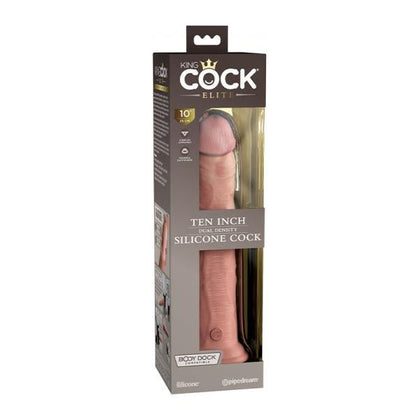 King Cock Elite Silicone Dual-density Dildo 10 In. - Realistic Pleasure for All Genders - Light
