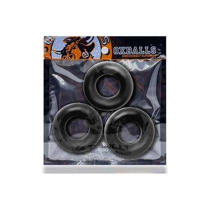 OXBALLS Fat Willy 3-Pack Jumbo Cockrings Flextpr Black - Ultimate Enhancers for Intense Pleasure