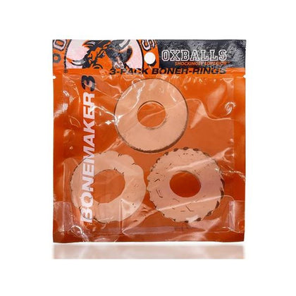 Oxballs Bonemaker 3-Pack Boner Cockring Kit - Ultimate Pleasure Enhancer for Men - Clear