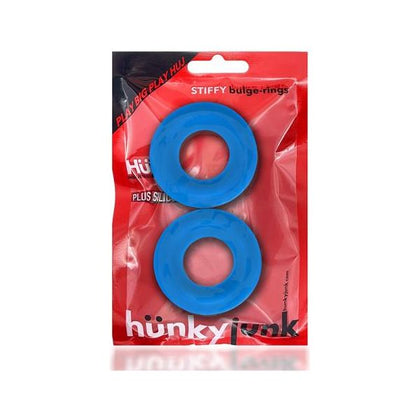 Oxballs Stiffy 2-Pack Bulge Cockrings - Silicone TPR Teal Ice - Enhance Pleasure and Performance for Men