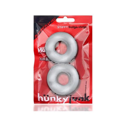 Oxballs Stiffy 2-Pack Bulge Cockrings - Silicone TPR Clear Ice - Enhance Your Intimate Moments with the Stiffy Cockring Set for Hunky Pleasure