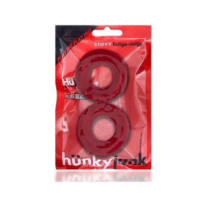 Oxballs Stiffy 2-Pack Bulge Cockrings - Silicone TPR Cherry Ice - Enhance Your Pleasure with the Stiffy Cockring Set for Hunky Play