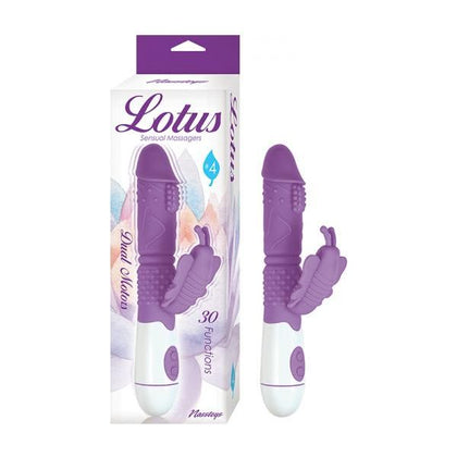 Lotus Sensual Massagers #4 Dual Stimulator Silicone Purple - Intense Pleasure for Women - Adult Naughty Store