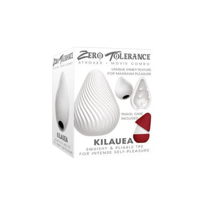 Zt Kilauea Stroker White - The Ultimate Volcanic Eruption Pleasure Experience for Men - Model ZKS-101 - Oval Textured Stroker Sleeve - White - Adult Naughty Store