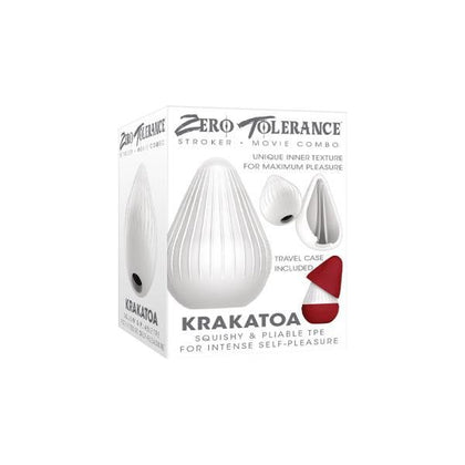 Krakatoa Stroker White - Super-Stretchy Volcano-Shaped Male Masturbator for Explosive Pleasure