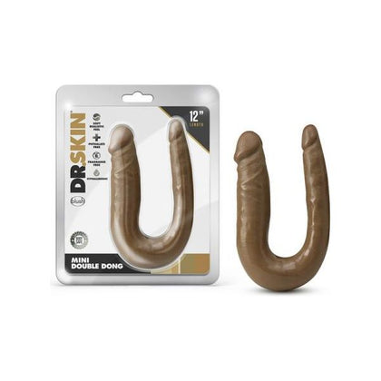 Dr. Skin Mini Double Dong Mocha - The Versatile U-Shaped Pleasure Device for Double Penetration and Partner Play
