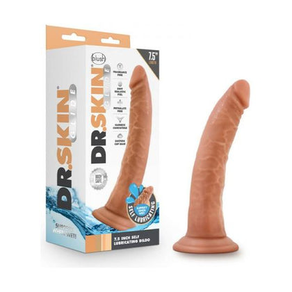 Dr. Skin Glide 7.5-Inch Self-Lubricating Dildo - Model DL750 - Unisex Pleasure Toy for Intimate Delights - Mocha