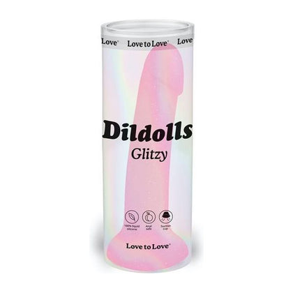 DILDOLLS Glitzy Glow-in-the-dark Liquid Silicone Dildo - Model GGT-001 - Unisex Pleasure Toy for Vaginal and Anal Stimulation - Sparkling Silver
