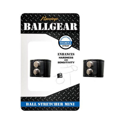 Ballgear Mini Black Iron/PU Ball Stretcher - Model BS-MB1.25 - Enhances Hardness and Sensitivity - Adjustable Stamina Strap - Phthalate-Free - For Men - Intensify Pleasure - Black - Adult Naughty Store