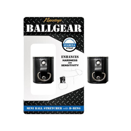Ballgear Mini Ball Stretcher With D-ring Black - Adjustable Stamina Strap for Enhanced Hardness and Sensitivity - Iron/PU Materials - Suitable for All Genders - Intimate Pleasure Accessory
