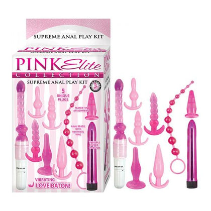 Pink Elite Collection Supreme Anal Play Kit - Model PESAPK-001 - Unisex - Multi-Pleasure - Pink
