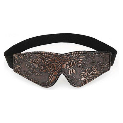 Introducing the Luxurious Brown Floral Print PU Blindfold with Faux Fur Lining by Pleasure Delights - Model BF-2021. Experience Ultimate Sensory Deprivation in Style and Comfort!