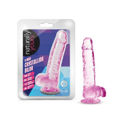 Blush Naturally Yours Crystalline Dildo 6 In. Rose - Realistic Lifelike Pleasure Toy for Women - Amethyst
